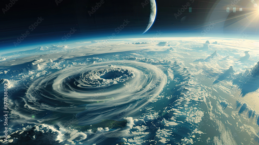 Hurricane from Space: Massive Spiral and Clear Eye