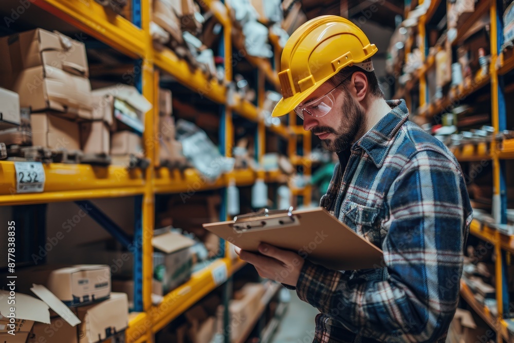 Small business owners doing inventory checks, using a clipboard to count stock and ensure accurate records.