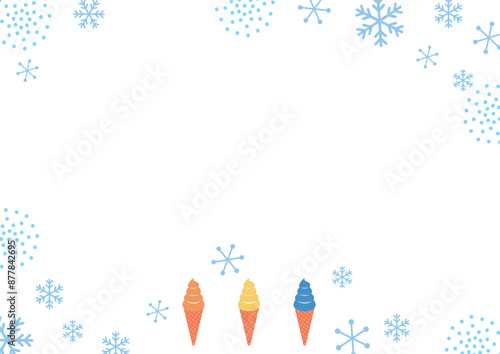 Wallpaper Mural ソフトクリームと雪の結晶のフレーム Torontodigital.ca