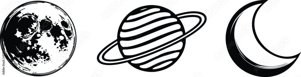 Collection of planets, vector illustration. Collection of planets, vector illustration.