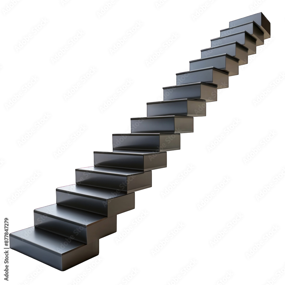 Black stairs isolated on transparent background Black stairs isolated on transparent background