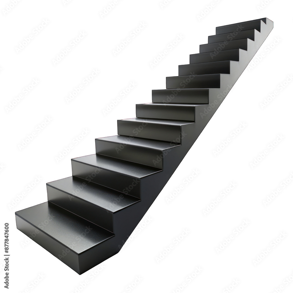 Black stairs isolated on transparent background Black stairs isolated on transparent background