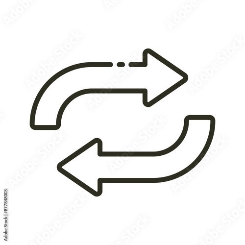 Change outline icon. Arrow reload switch vector icon illustration image