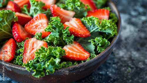 Ensalada fresca de kale y fresas

