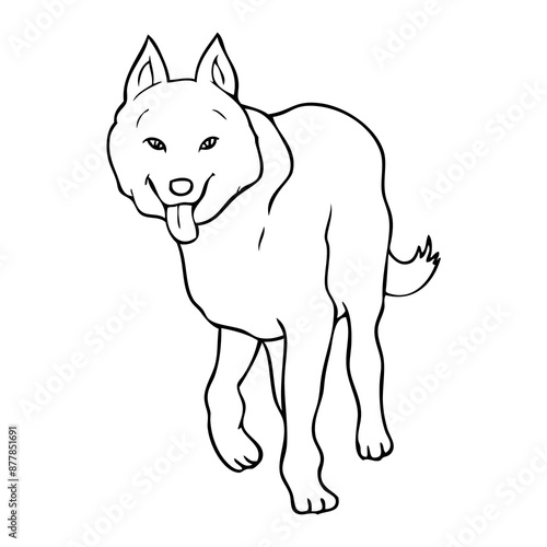 dog line vector illustration © A 5