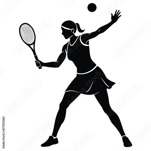 Women Tennis player silhouette vector