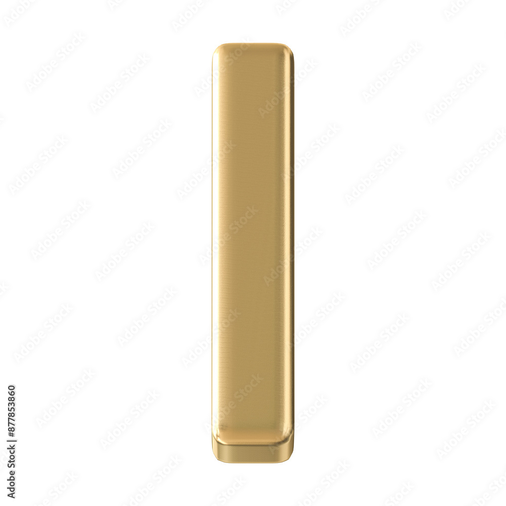 Golden 3D Font Letter I Golden 3D Font Letter I