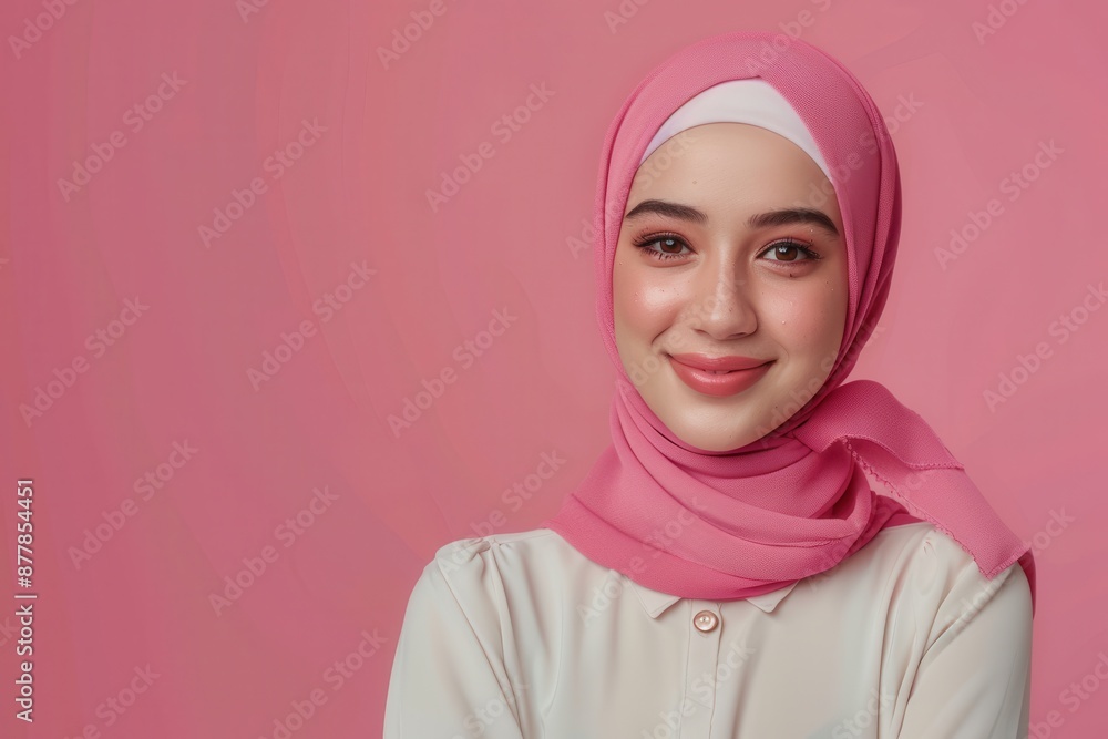 Smiling Woman in Pink Hijab Smiling Woman in Pink Hijab
