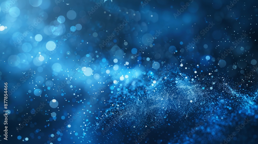 Fototapeta premium Modern abstract background. Blue glow particle abstract bokeh background 