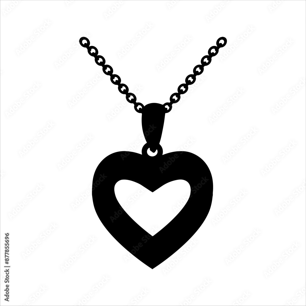 Necklace silhouette on white background. Necklace icon sign vector illustration design. Necklace silhouette on white background. Necklace icon sign vector illustration design.
