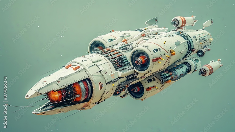 Futuristic Spaceship in Flight Futuristic Spaceship in Flight
