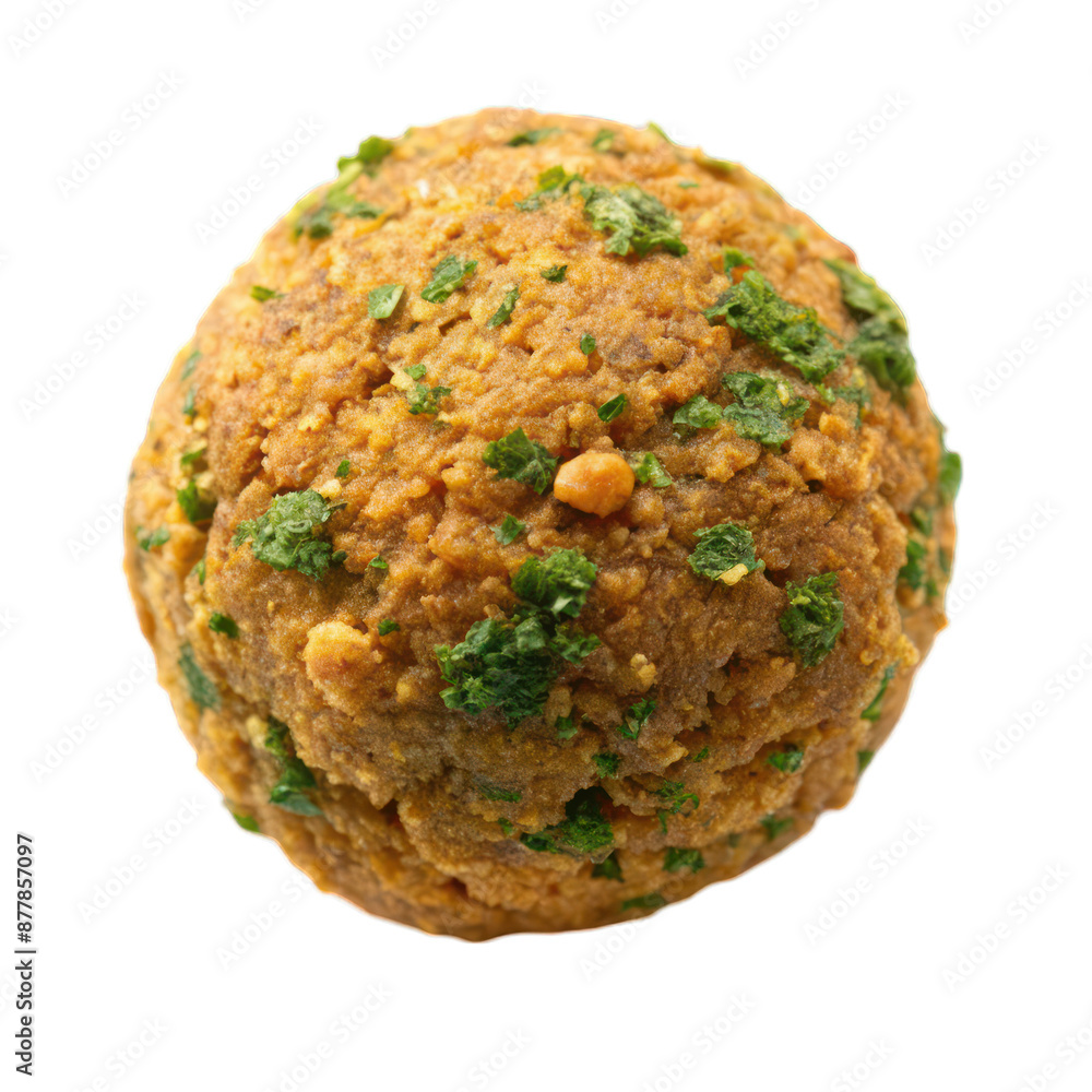 Fried falafel ball top view isolated on transparent background Fried falafel ball top view isolated on transparent background