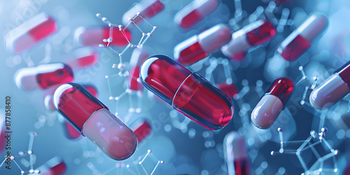 Colorful Pills Falling on Black Background | Vibrant Medication Capsules Cascade on Dark Surface
