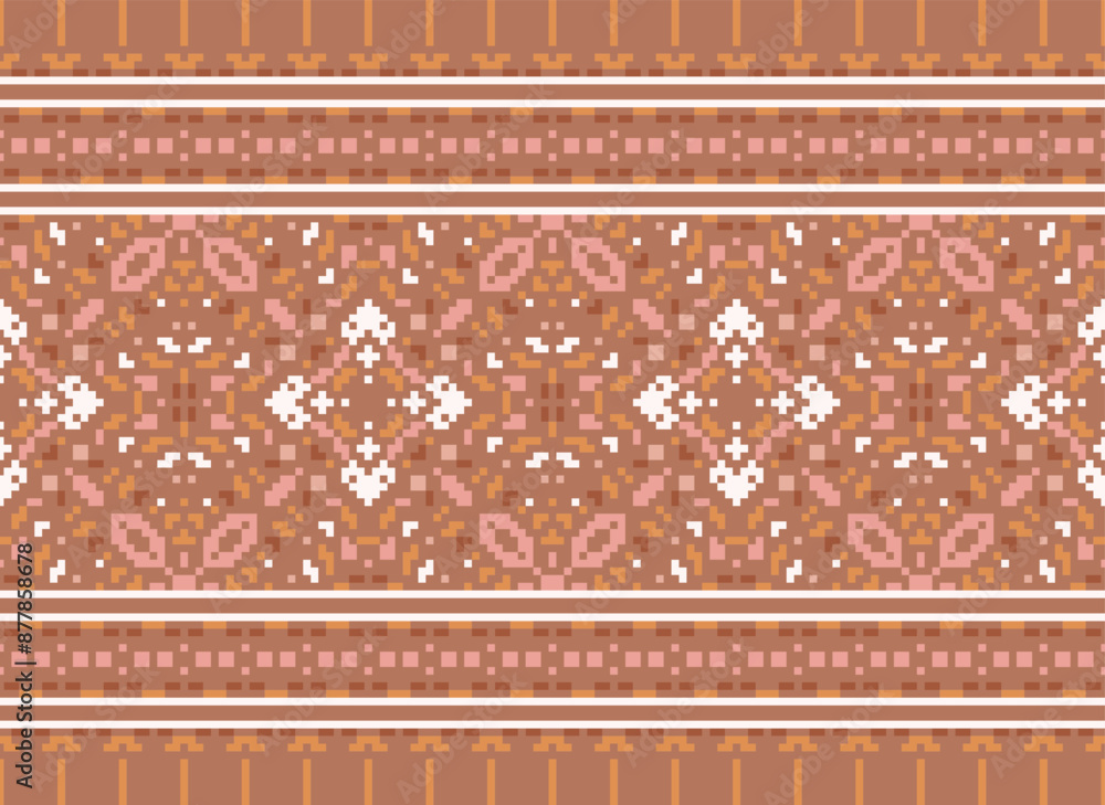 Seamless geometric ethnic asian oriental and tradition pattern design for texture and background. Silk and fabric pattern decoration for carpet, Thai clothing, wrapping and wallpaper Seamless geometric ethnic asian oriental and tradition pattern design for texture and background. Silk and fabric pattern decoration for carpet, Thai clothing, wrapping and wallpaper