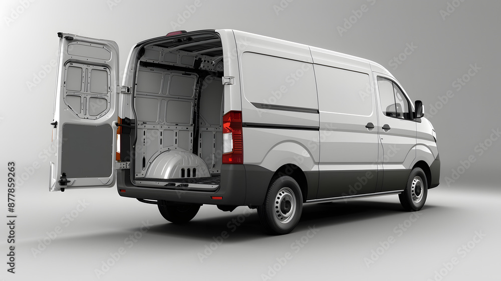 hyunday iload van, rear view, open rear doors, clear background Stock ...