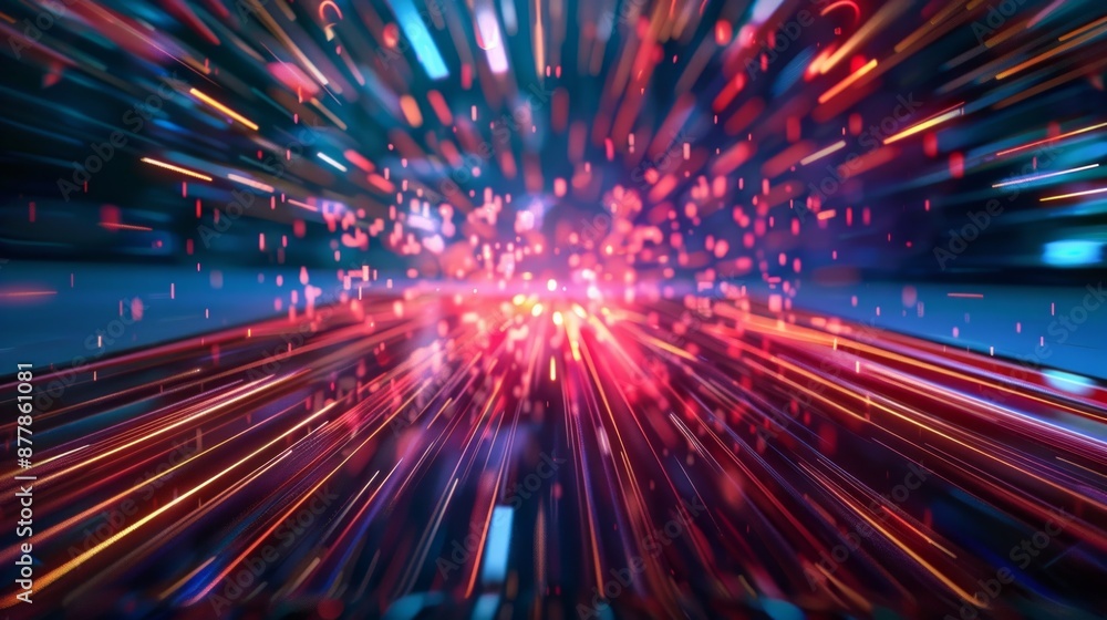Abstract Light Streaks and Glowing Particles Abstract Light Streaks and Glowing Particles