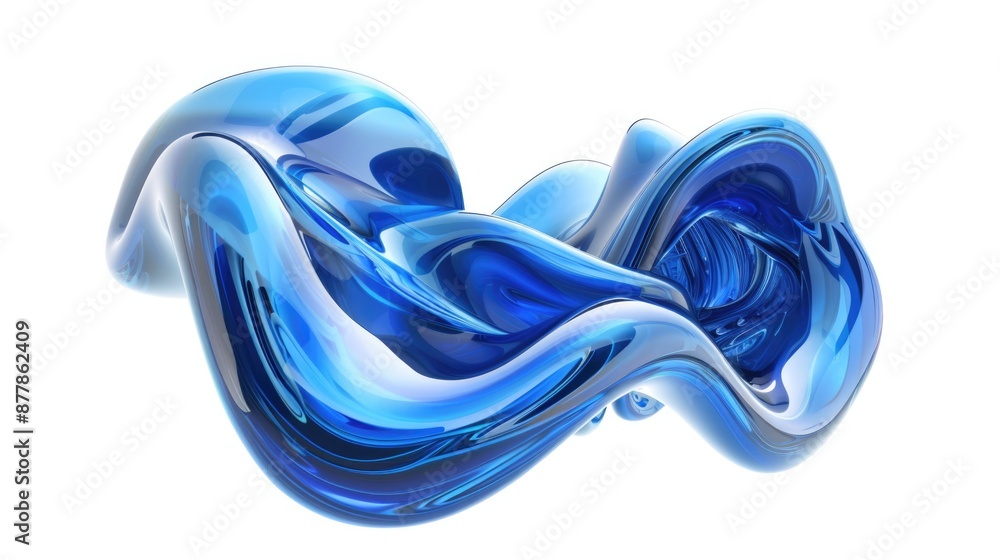 Blue Liquid. Abstract Shape Design with Colorful Blue Liquid on White Background Blue Liquid. Abstract Shape Design with Colorful Blue Liquid on White Background