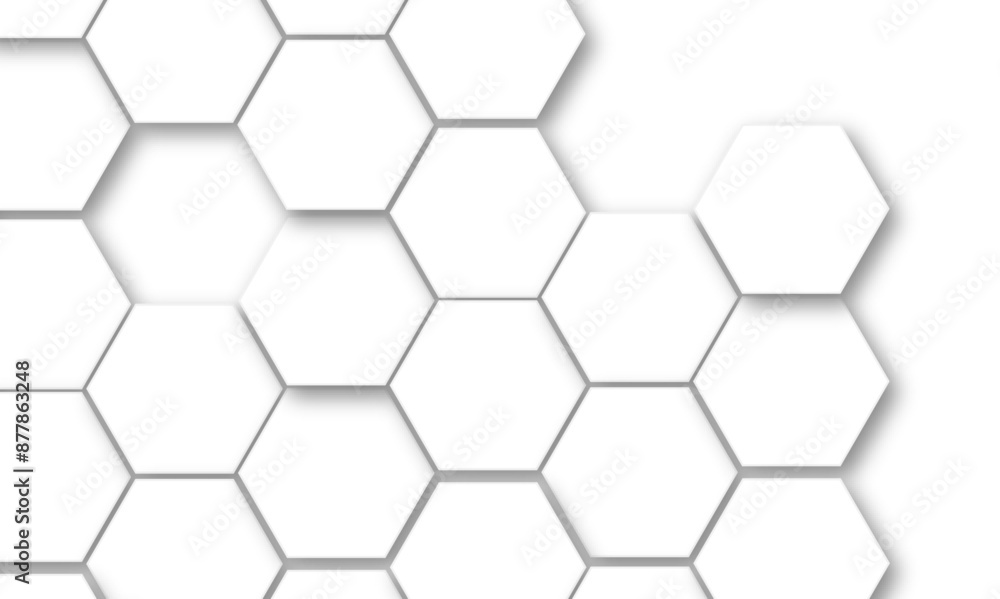 Abstract white hexagon pattern background. Abstract hexagon technology design background. Futuristic honeycomb mosaic white background. Vector Illustration. Abstract white hexagon pattern background. Abstract hexagon technology design background. Futuristic honeycomb mosaic white background. Vector Illustration.