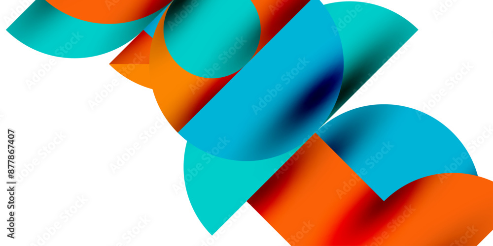 Tech minimal circular shapes geometric art. Vector modern circles Tech minimal circular shapes geometric art. Vector modern circles