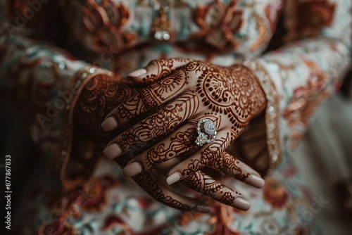 Wallpaper Mural  bride wearing wedding and showing mehndi design Torontodigital.ca