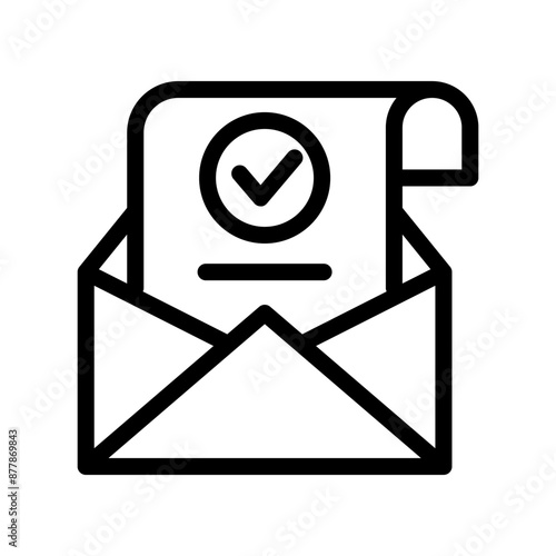 9 acceptance letter line icon illustration vector graphic