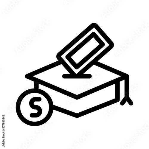 10 education cost line icon illustration vector graphic