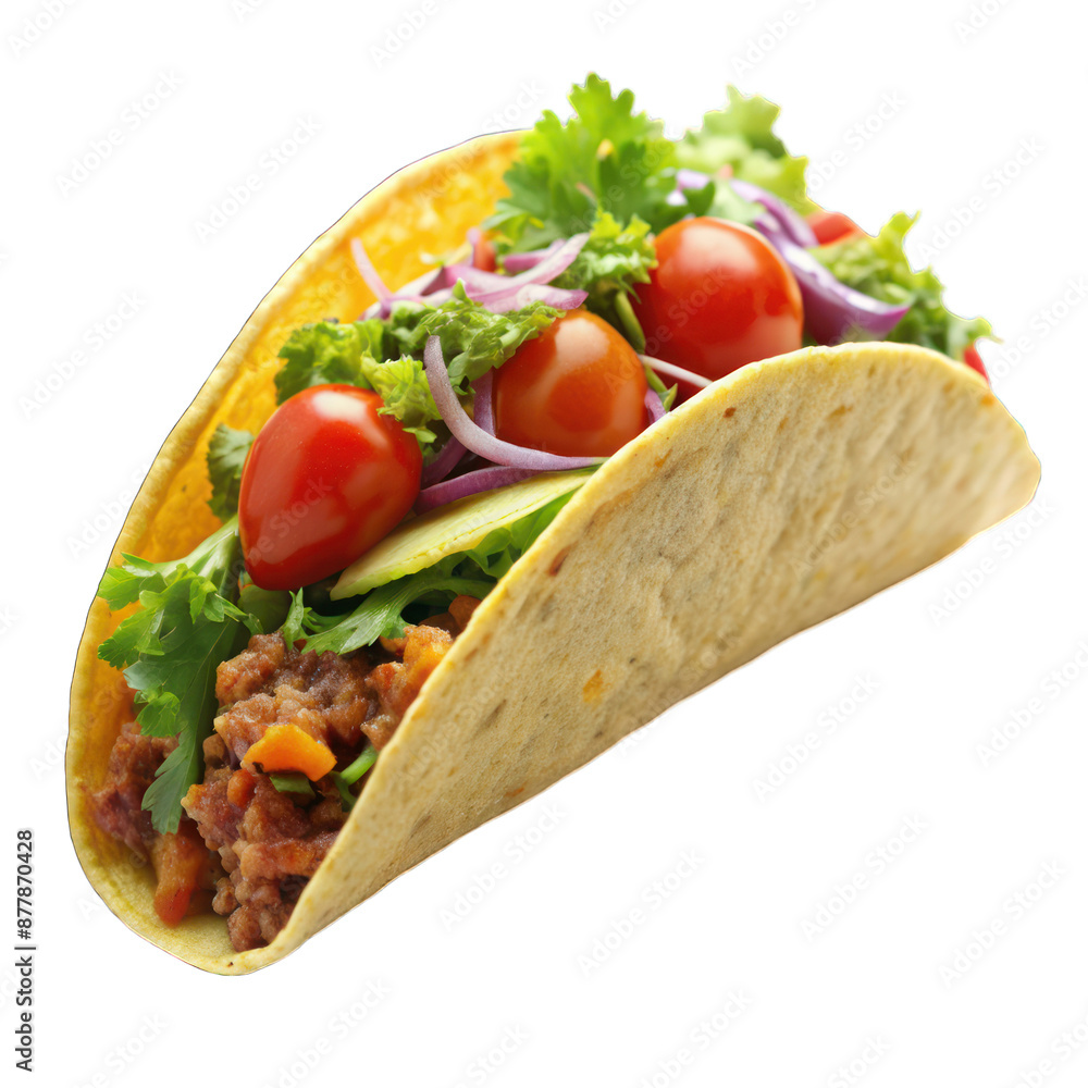 Mexican food taco isolated on transparent background Mexican food taco isolated on transparent background