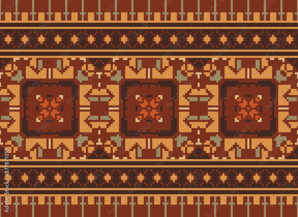 Geometric patchwork ethnic pattern vector for tribal boho design,Wallpaper,Wrapping,Fashion,Carpet,Clothing,Knitwear,Batik,Illustration. Geometric patchwork ethnic pattern vector for tribal boho design,Wallpaper,Wrapping,Fashion,Carpet,Clothing,Knitwear,Batik,Illustration.