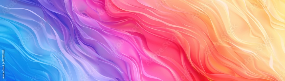 Obraz premium Tranquil Rainbow Ripples - Abstract Art with Soft Gradients in Colorful Harmony