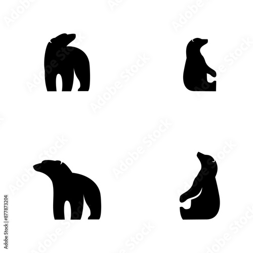 Polar Bear logo icon design vector illustration