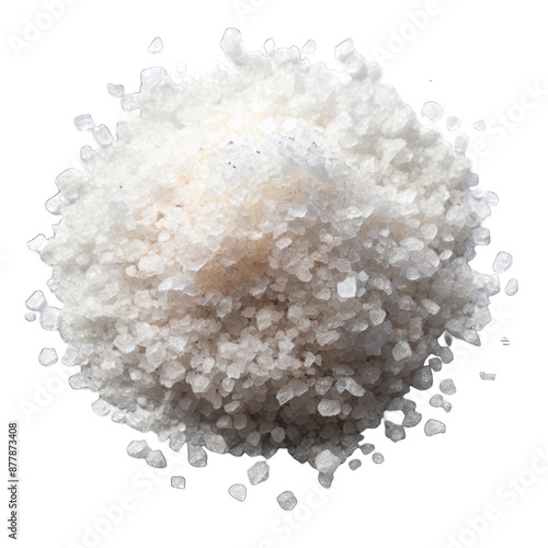 Pile of salt top view isolated on transparent background