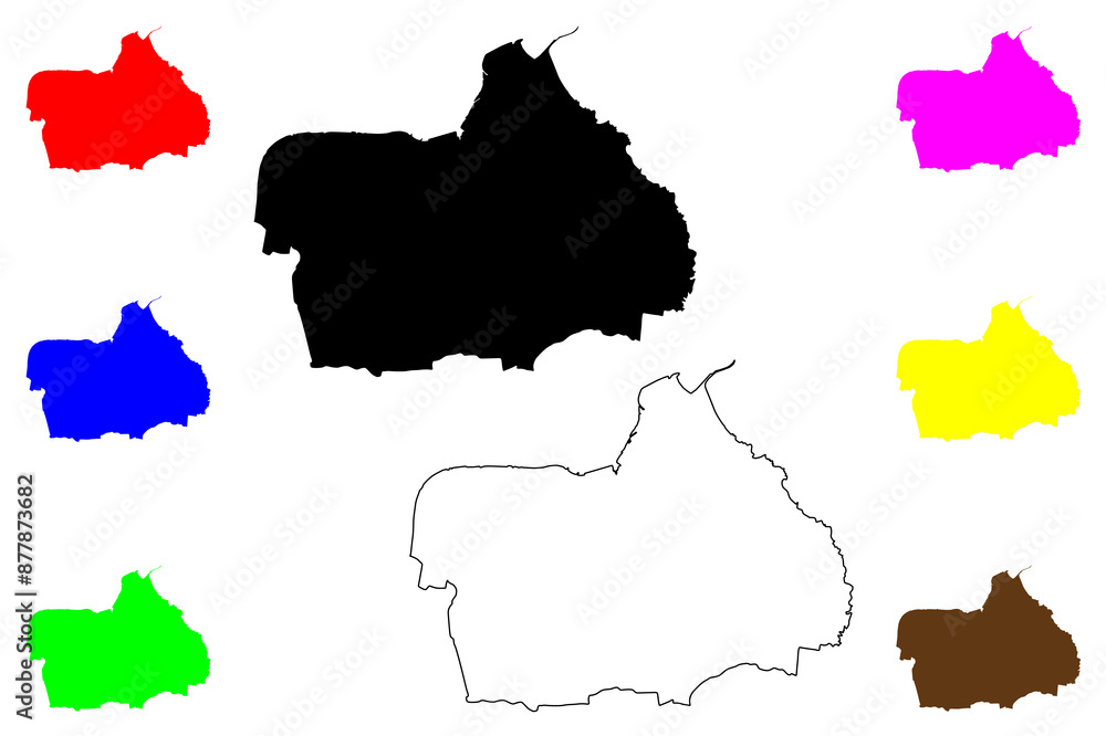 Metropolitan Borough of South Tyneside (United Kingdom of Great Britain and Northern Ireland, Metropolitan and ceremonial county Tyne and Wear, England) map vector illustration, scribble sketch map Metropolitan Borough of South Tyneside (United Kingdom of Great Britain and Northern Ireland, Metropolitan and ceremonial county Tyne and Wear, England) map vector illustration, scribble sketch map