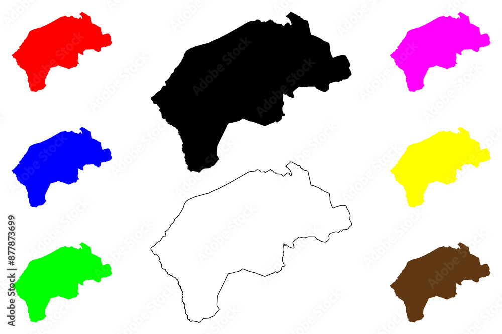 Surrey Heath Non-metropolitan district, borough (United Kingdom of Great Britain and Northern Ireland, ceremonial county Surrey, England) map vector illustration, scribble sketch Surrey Heath Non-metropolitan district, borough (United Kingdom of Great Britain and Northern Ireland, ceremonial county Surrey, England) map vector illustration, scribble sketch