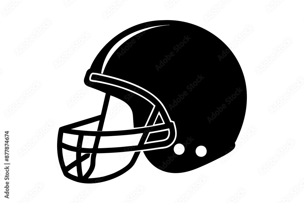 Naklejka premium American Football Helmet Silhouette Vector, football helmet flat icon, Helmets black Clip art