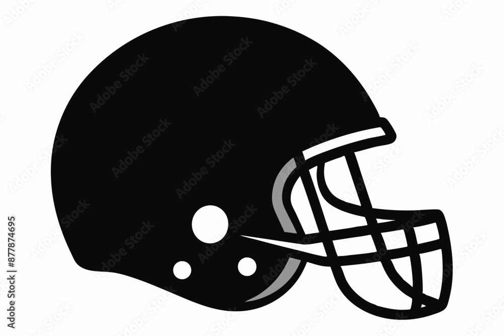 Fototapeta premium American Football Helmet Silhouette Vector, football helmet flat icon, Helmets black Clip art