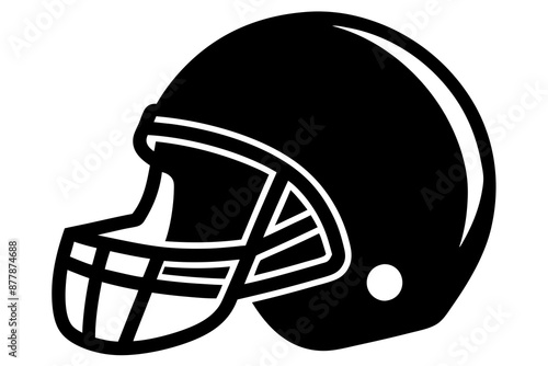 American Football Helmet Silhouette Vector, football helmet flat icon, Helmets black Clip art