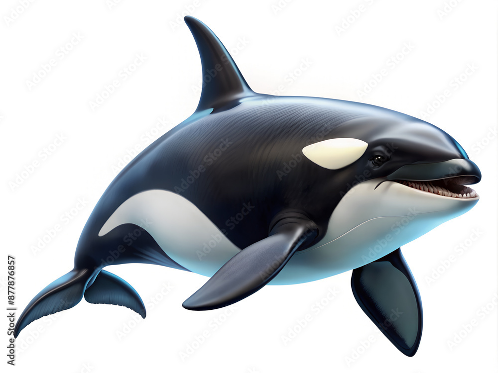 Killer whale on a white background Killer whale on a white background