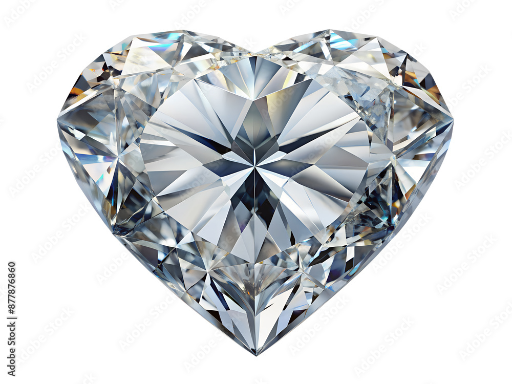 Diamond in the shape of a heart on a white background. Diamond in the shape of a heart on a white background.