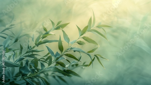 Foliage gently swaying in slow motion creates a mesmerizing, tranquil visual experience. photo