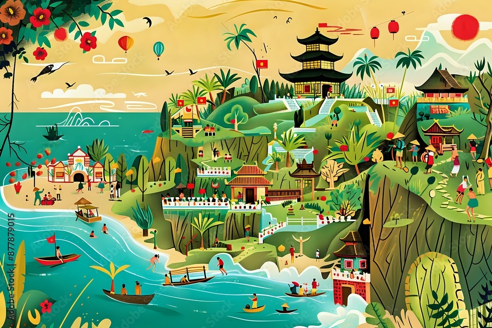 Fototapeta premium Surfers Ride Waves at Kuta Beach Bali