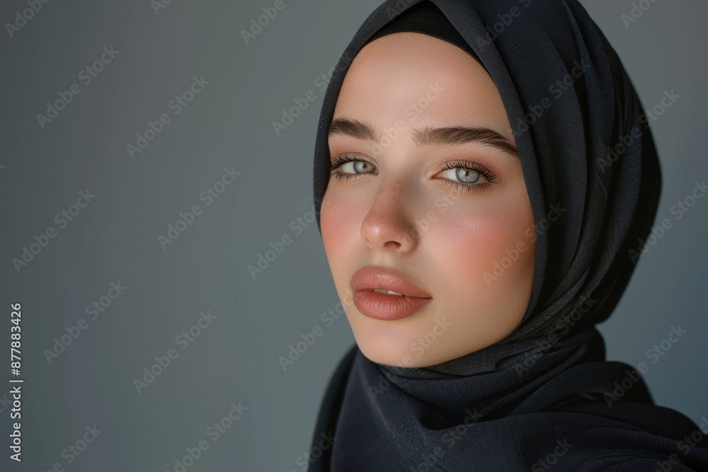 Close-up Portrait of a Woman in a Black Hijab Close-up Portrait of a Woman in a Black Hijab