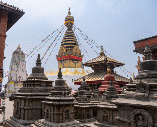 Swayambhu or Monkey or Swayambhunath Temple. Kathmandu