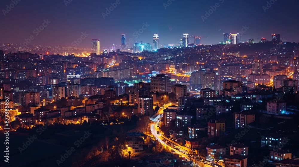 Naklejka premium Visual and night views of the city of Ankara.