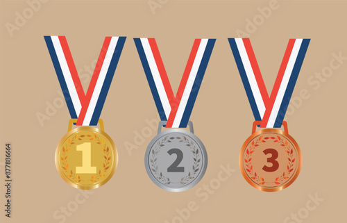 Gold, silver, bronze award Medals vector
