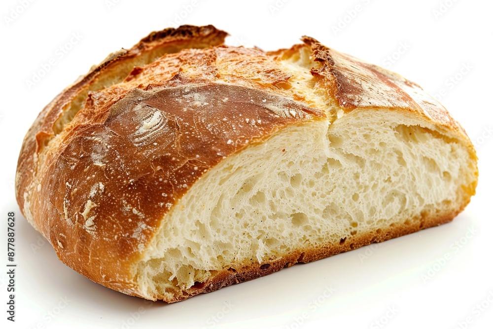 Scrumptious Crusty Loaf of Bread Cut in Half Scrumptious Crusty Loaf of Bread Cut in Half