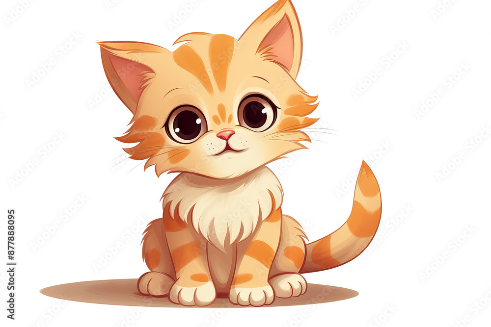 Obraz premium Cute cartoon cat illustrations in PNG style for playful paws trendy adorable animal designs with transparent background
