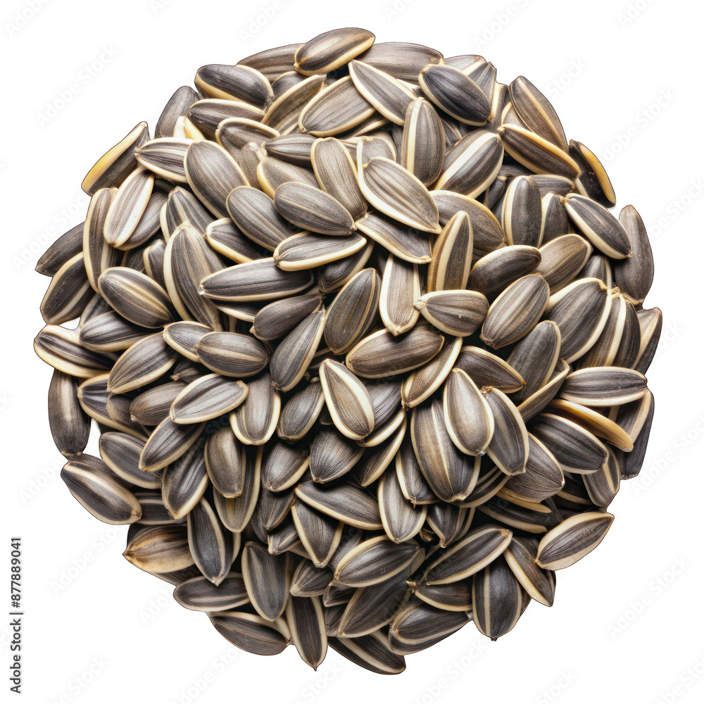 Sunflower seeds top view isolated on transparent background Sunflower seeds top view isolated on transparent background