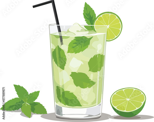 Mojito-cocktail-flat-vector-illustaration.eps