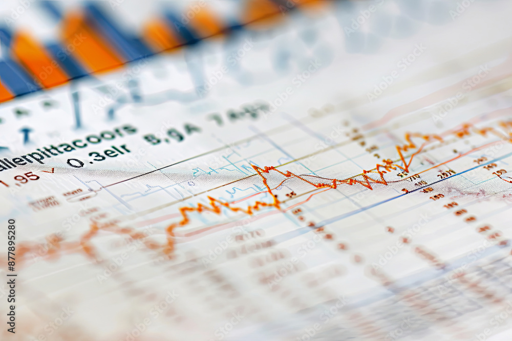 Negative correlation between stock prices and interest rates in a scatter plot, depicting macroeconomic impact Negative correlation between stock prices and interest rates in a scatter plot, depicting macroeconomic impact