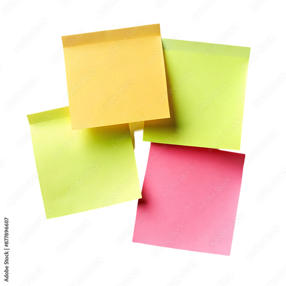 Fototapeta premium a few sticky notes on transparent background